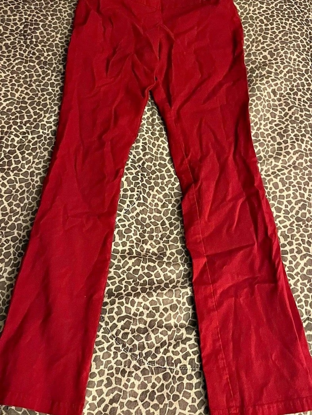 Just Be Red Flare Pants Medium